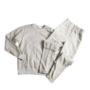 Unlabeled Gray Vintage Wash Matching Jogger Set Women’s S Loungewear